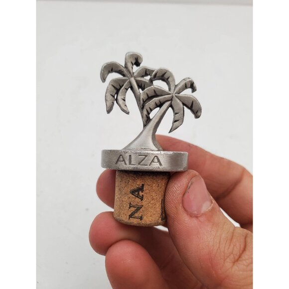 Vintage Wine Bottle Cork, Pewter Trees Stopper Lid Bar Ware 1990s pewter Wine - Picture 1 of 10
